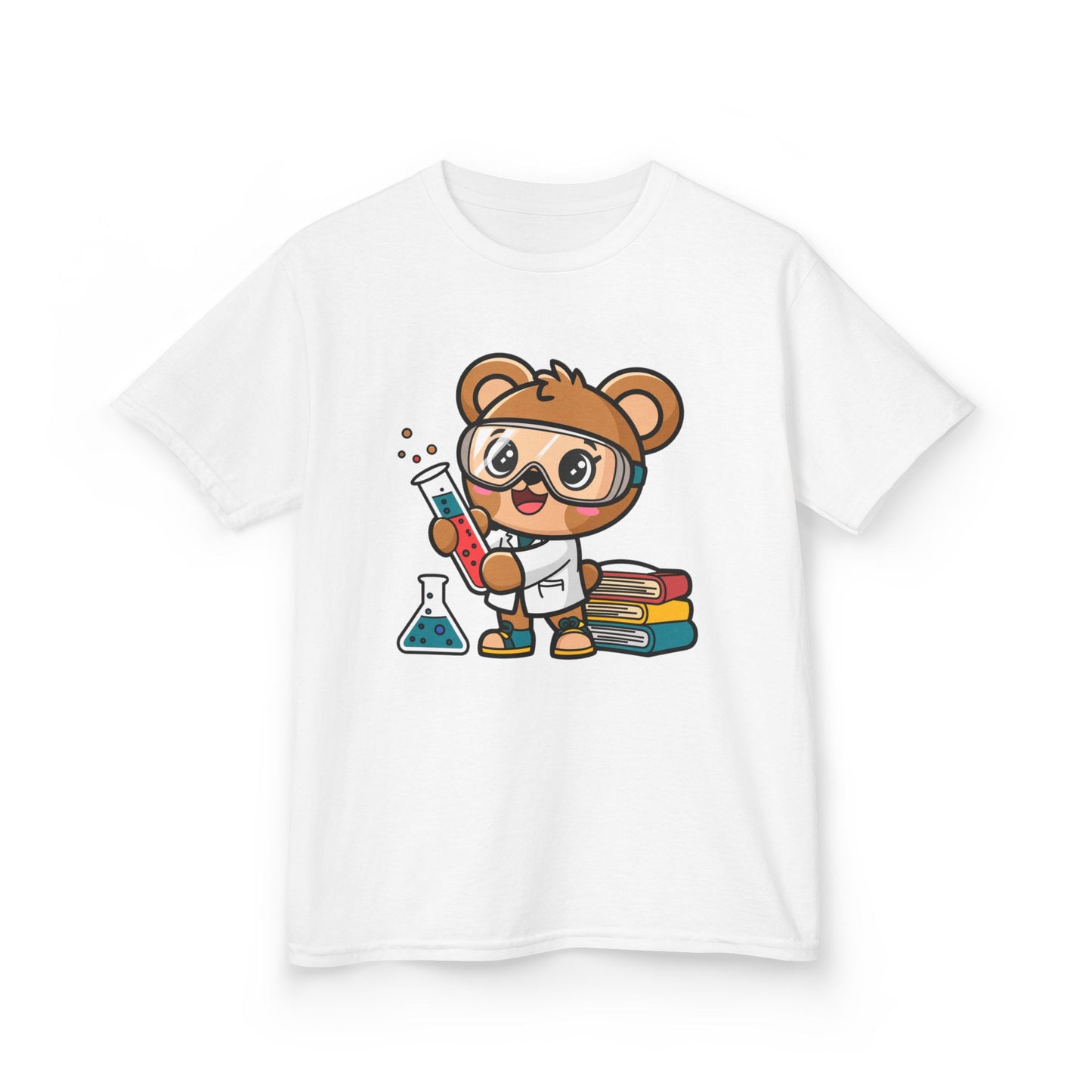 Cute Scientist Bear Kids T-Shirt - Kawaii Science Lab Tee for Boys & Girls - STEM Gift for Kids