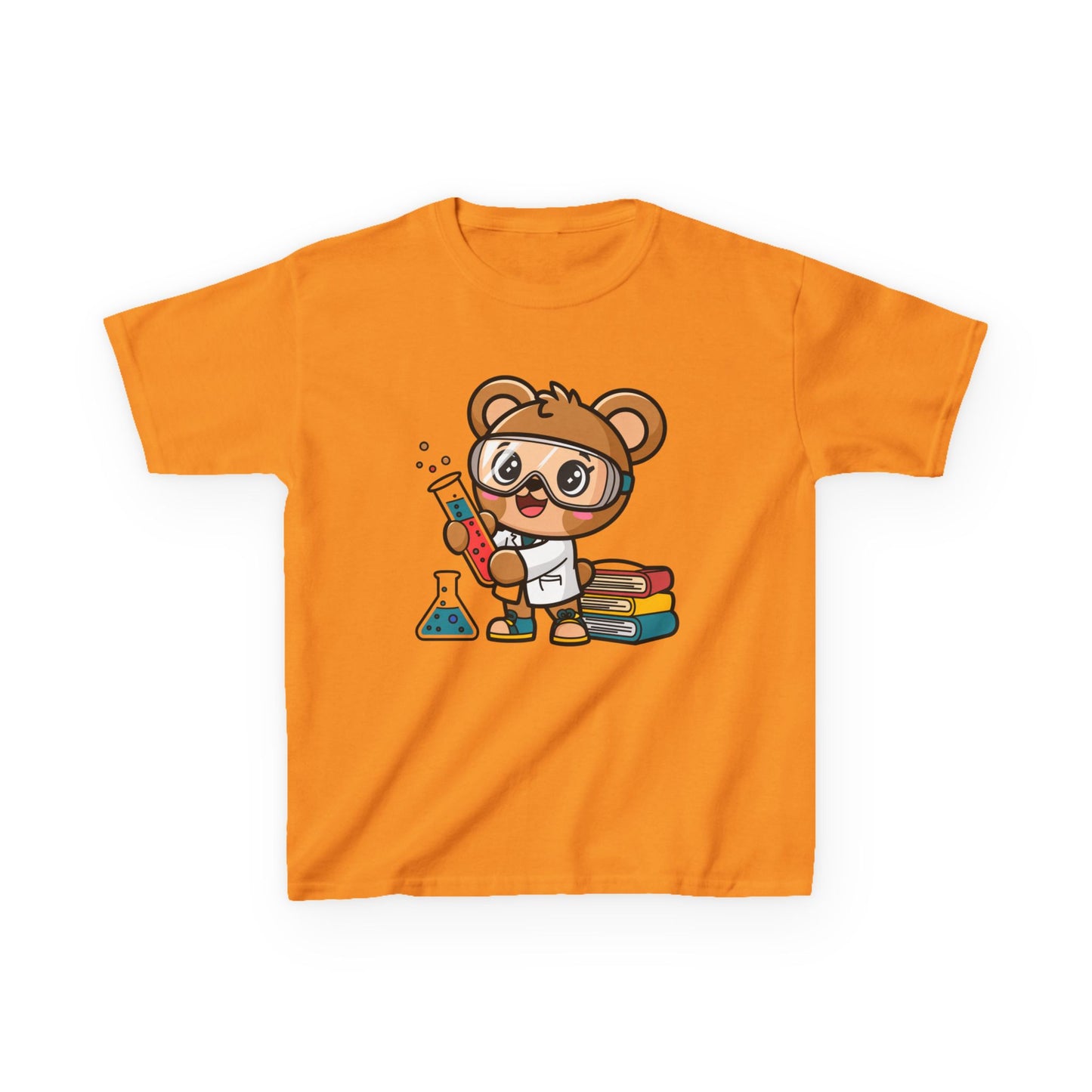 Cute Scientist Bear Kids T-Shirt - Kawaii Science Lab Tee for Boys & Girls - STEM Gift for Kids