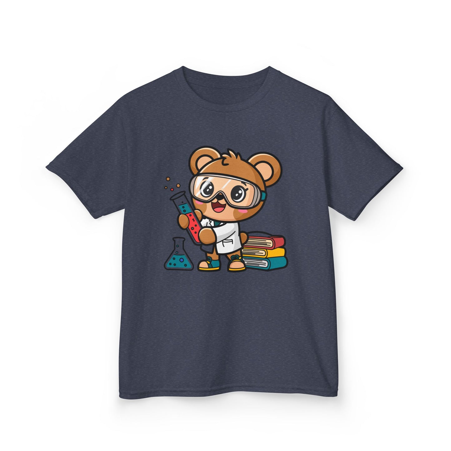 Cute Scientist Bear Kids T-Shirt - Kawaii Science Lab Tee for Boys & Girls - STEM Gift for Kids