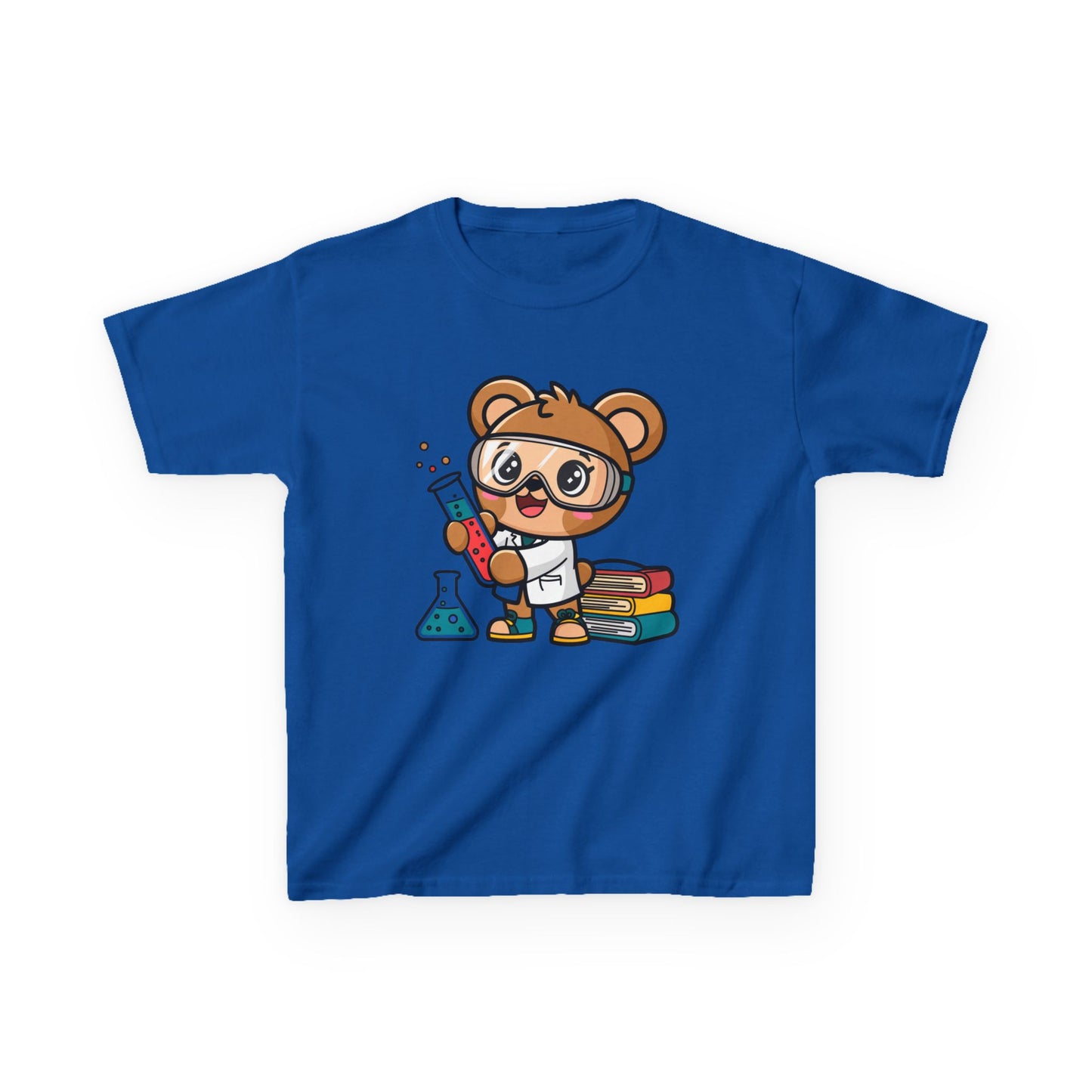Cute Scientist Bear Kids T-Shirt - Kawaii Science Lab Tee for Boys & Girls - STEM Gift for Kids