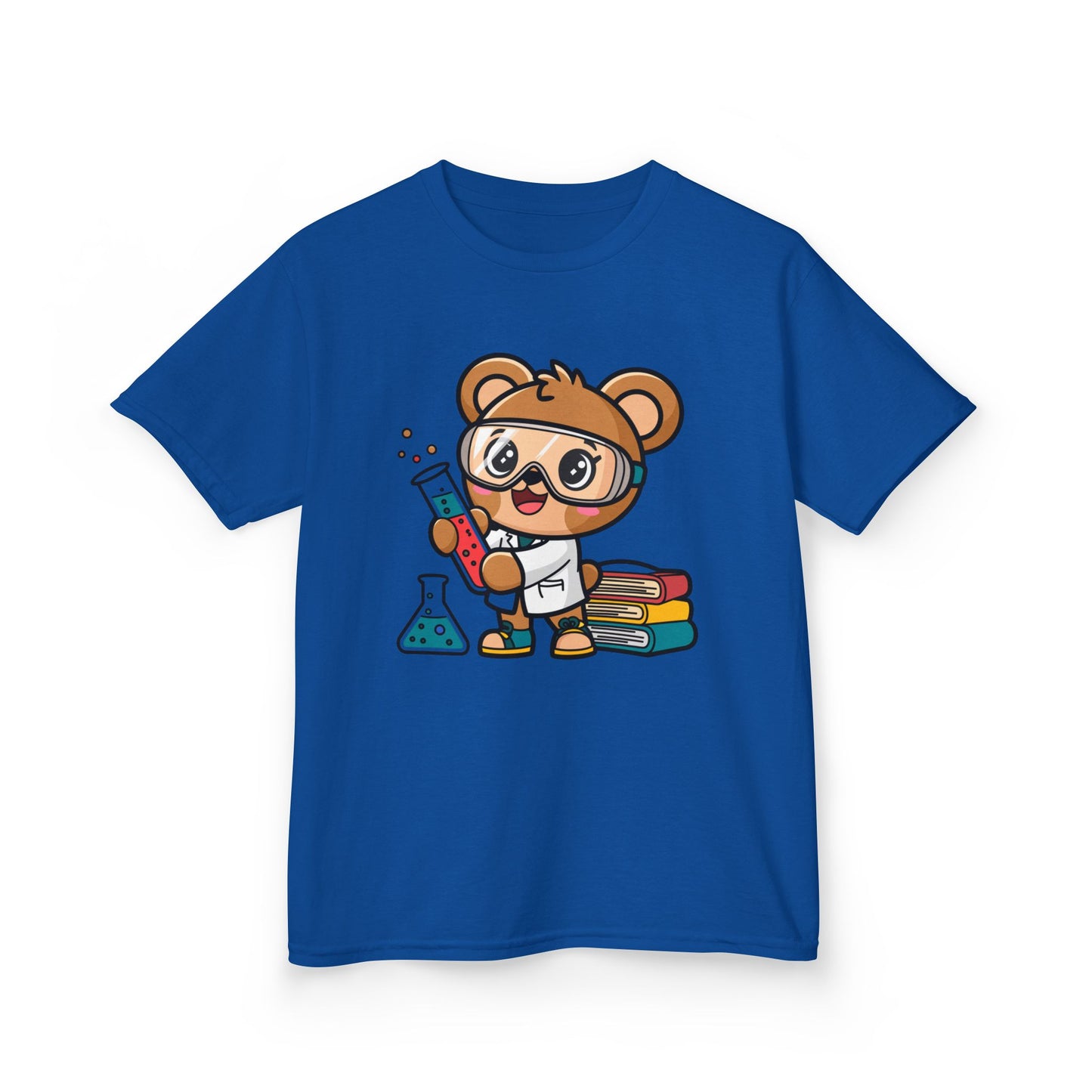Cute Scientist Bear Kids T-Shirt - Kawaii Science Lab Tee for Boys & Girls - STEM Gift for Kids
