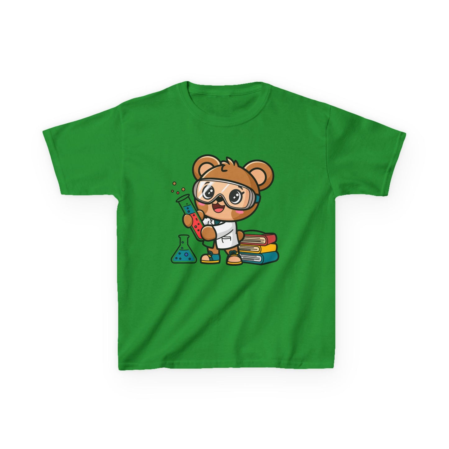 Cute Scientist Bear Kids T-Shirt - Kawaii Science Lab Tee for Boys & Girls - STEM Gift for Kids