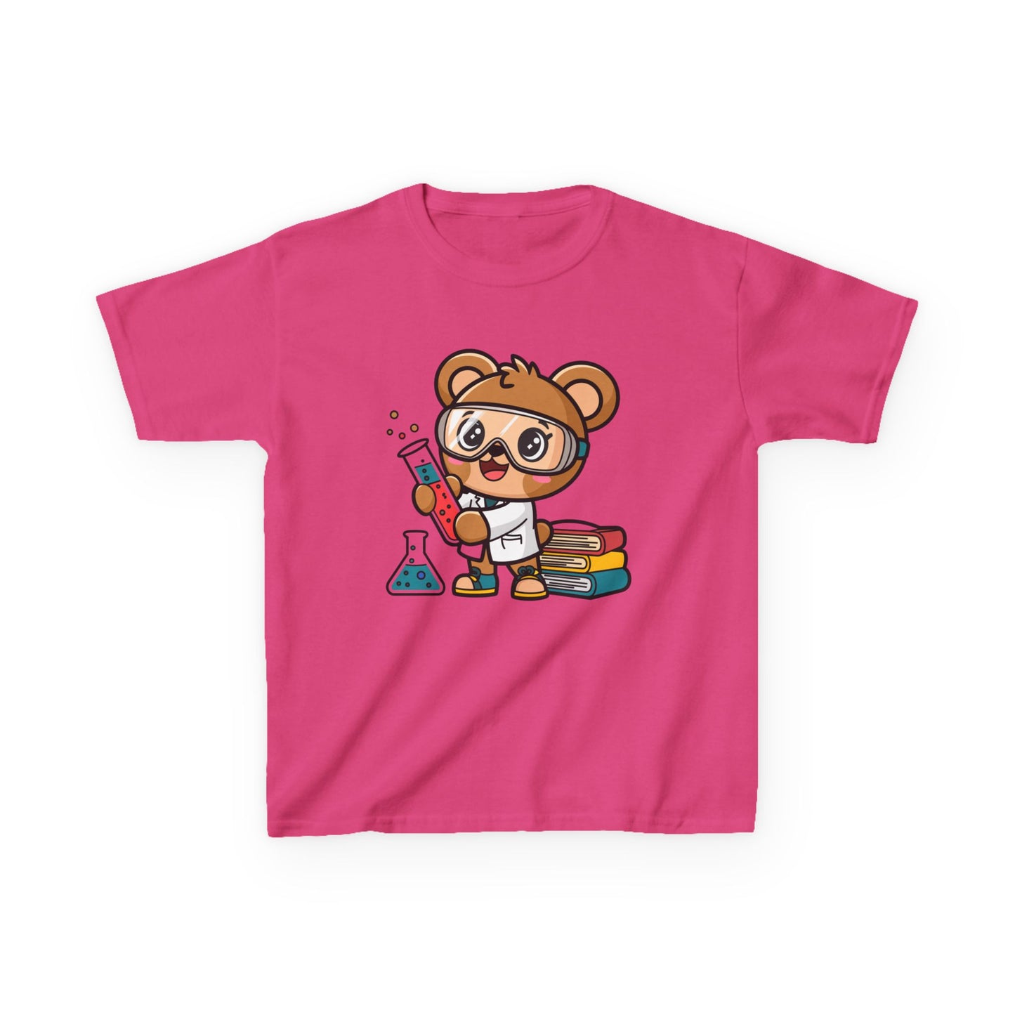 Cute Scientist Bear Kids T-Shirt - Kawaii Science Lab Tee for Boys & Girls - STEM Gift for Kids