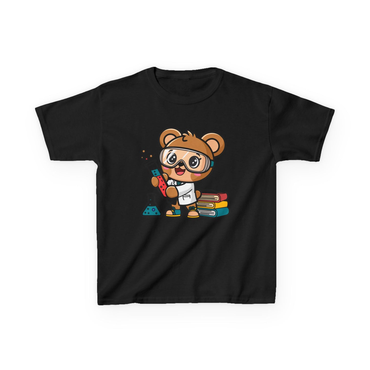 Cute Scientist Bear Kids T-Shirt - Kawaii Science Lab Tee for Boys & Girls - STEM Gift for Kids