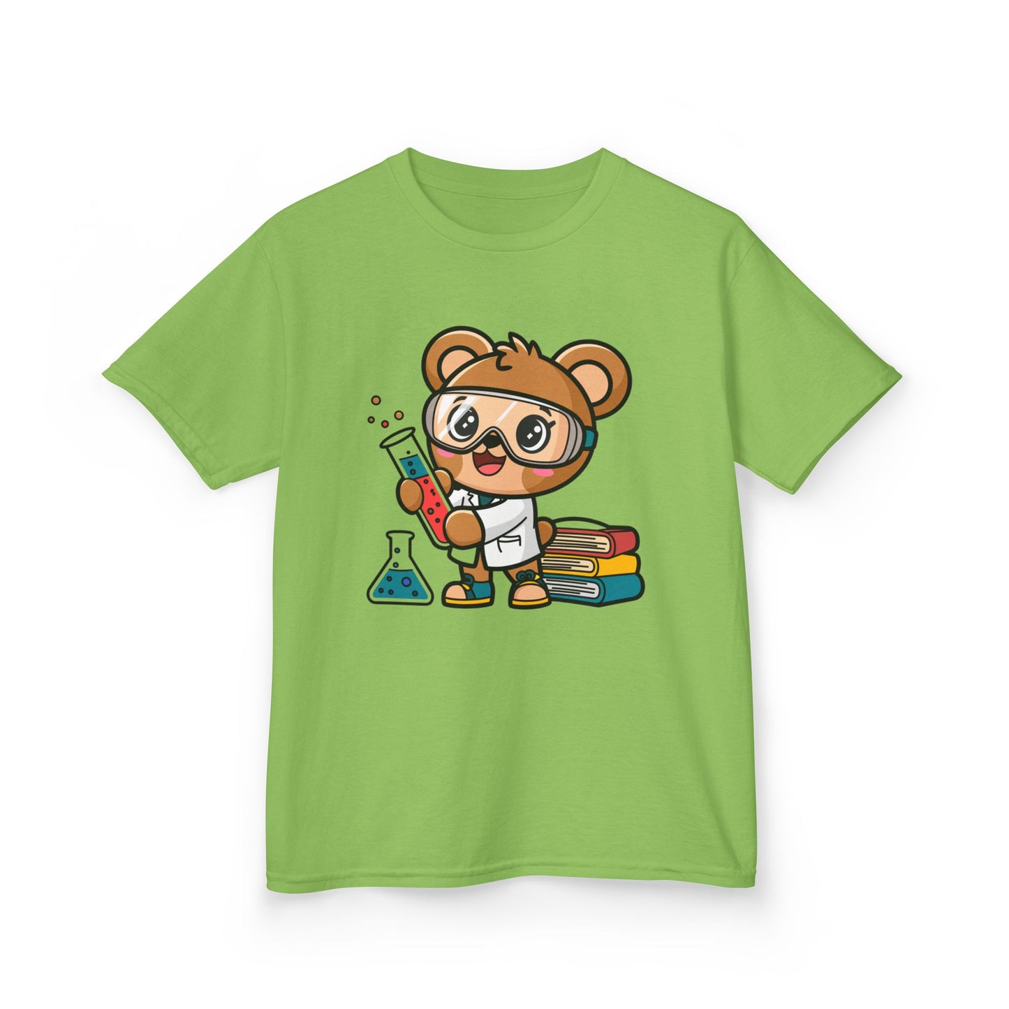 Cute Scientist Bear Kids T-Shirt - Kawaii Science Lab Tee for Boys & Girls - STEM Gift for Kids