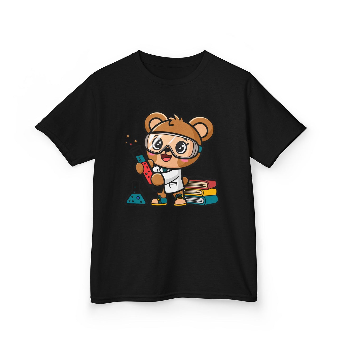 Cute Scientist Bear Kids T-Shirt - Kawaii Science Lab Tee for Boys & Girls - STEM Gift for Kids