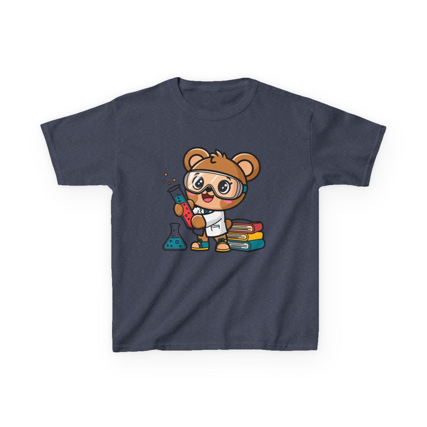 Cute Scientist Bear Kids T-Shirt - Kawaii Science Lab Tee for Boys & Girls - STEM Gift for Kids