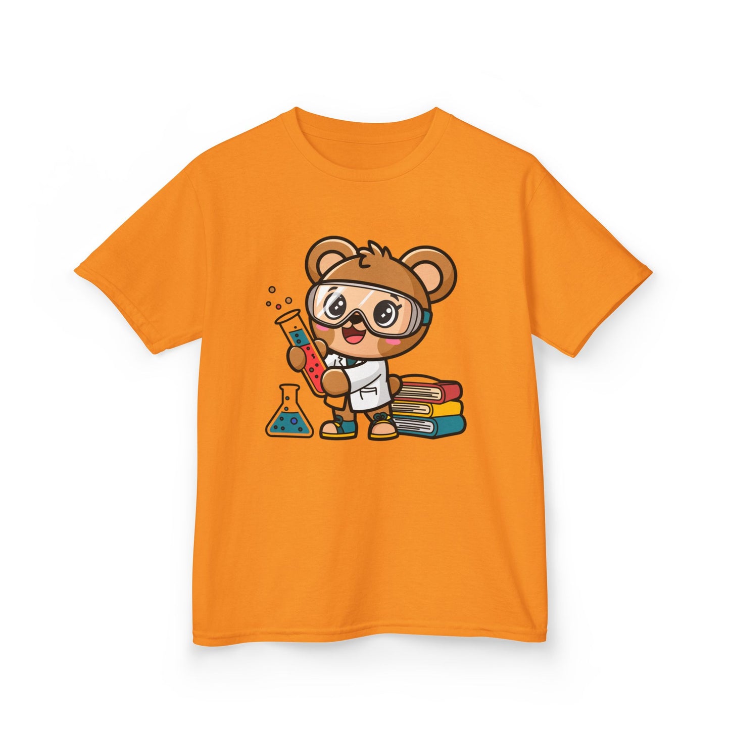 Cute Scientist Bear Kids T-Shirt - Kawaii Science Lab Tee for Boys & Girls - STEM Gift for Kids