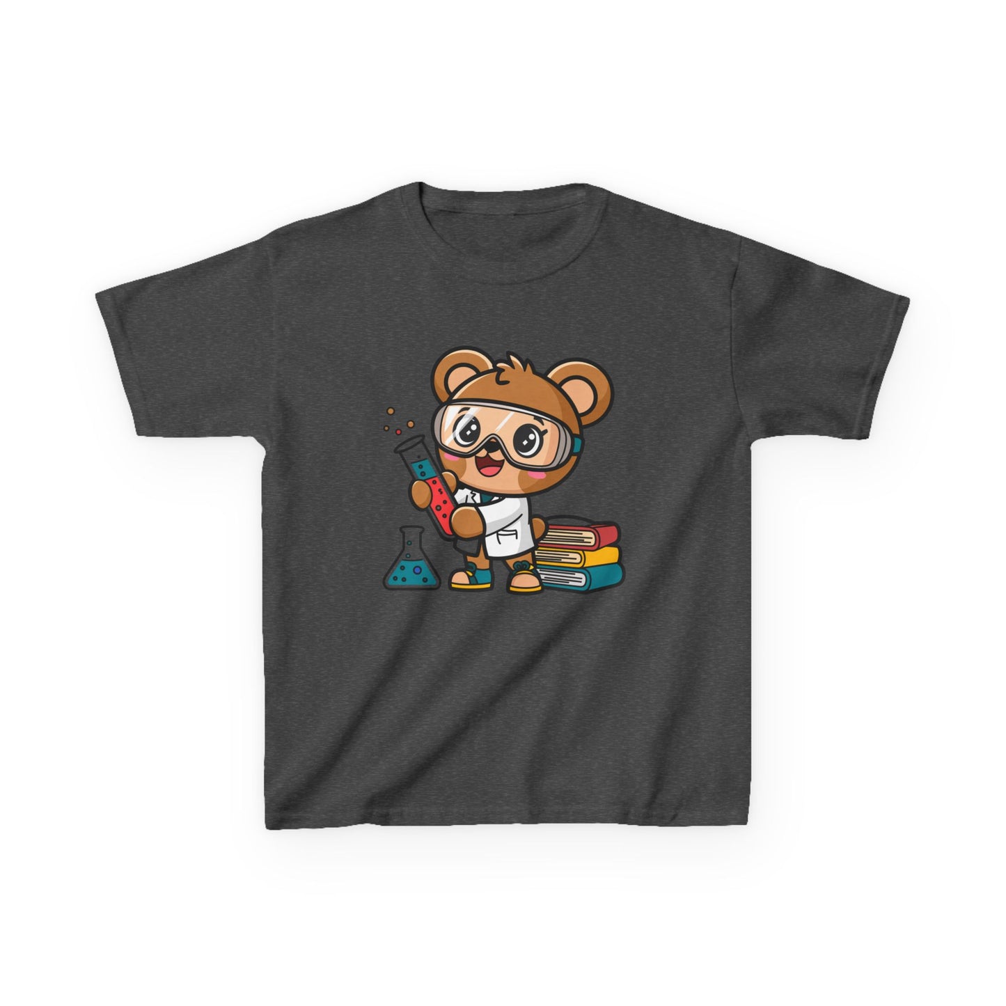 Cute Scientist Bear Kids T-Shirt - Kawaii Science Lab Tee for Boys & Girls - STEM Gift for Kids