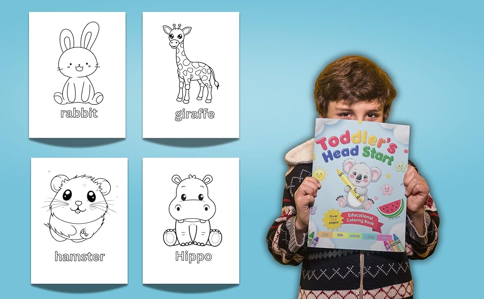 Toddler’s Head Start: Fun &amp; Educational Coloring Book for Kids Ages 1-4 | Learn ABCs, 123s, Animals, Objects, and Foods&nbsp