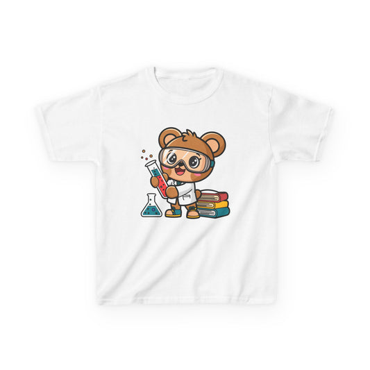 Cute Scientist Bear Kids T-Shirt - Kawaii Science Lab Tee for Boys & Girls - STEM Gift for Kids