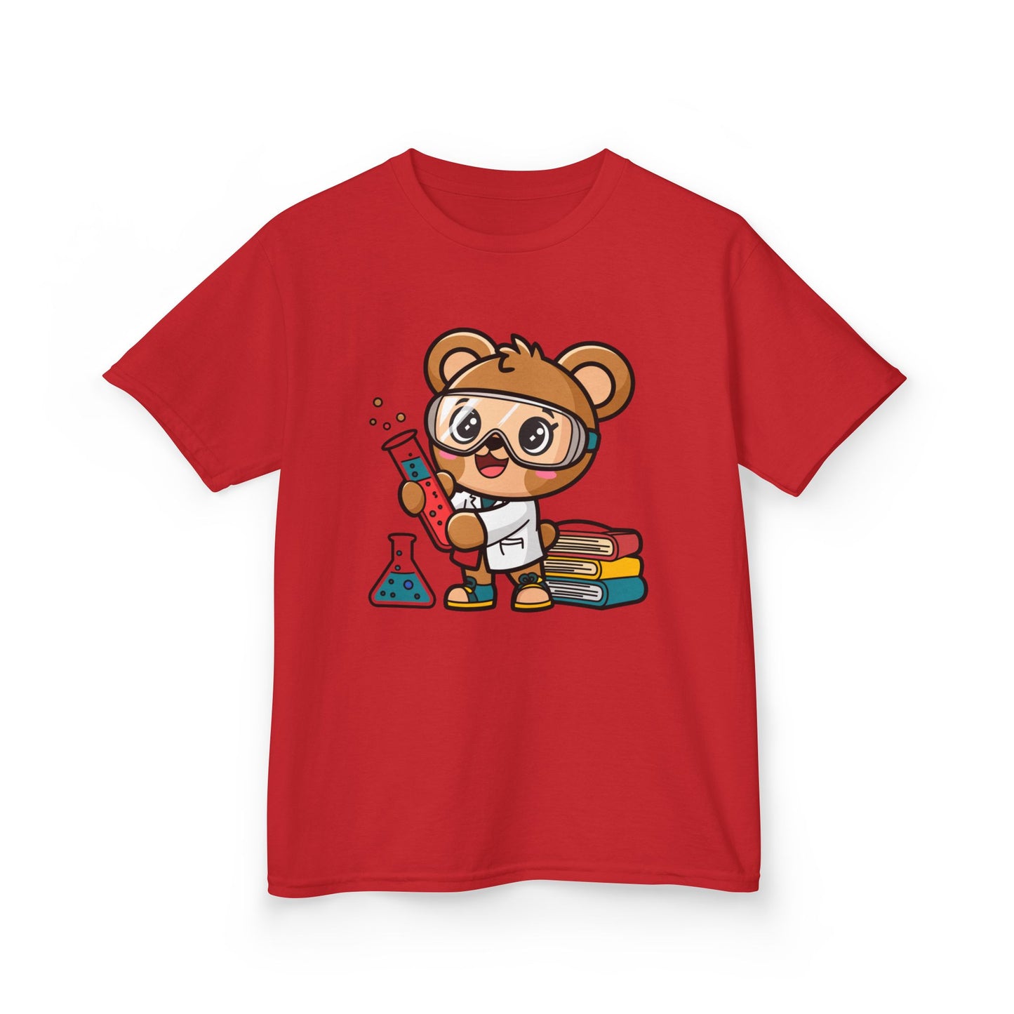 Cute Scientist Bear Kids T-Shirt - Kawaii Science Lab Tee for Boys & Girls - STEM Gift for Kids