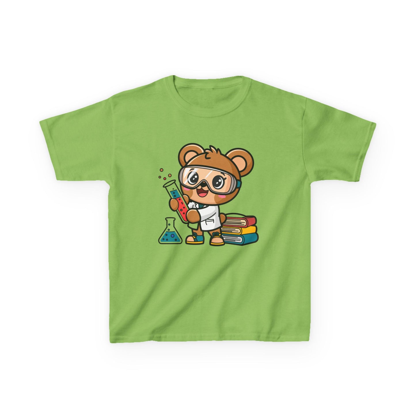 Cute Scientist Bear Kids T-Shirt - Kawaii Science Lab Tee for Boys & Girls - STEM Gift for Kids