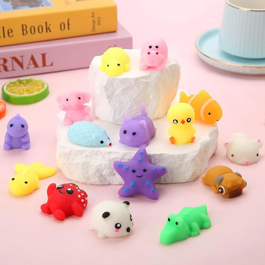 30-Pack Mochi Squishy Toys – Mini Kawaii Animal Stress Relief Toys for Kids, Party Favors, Goodie Bags & Classroom Prizes