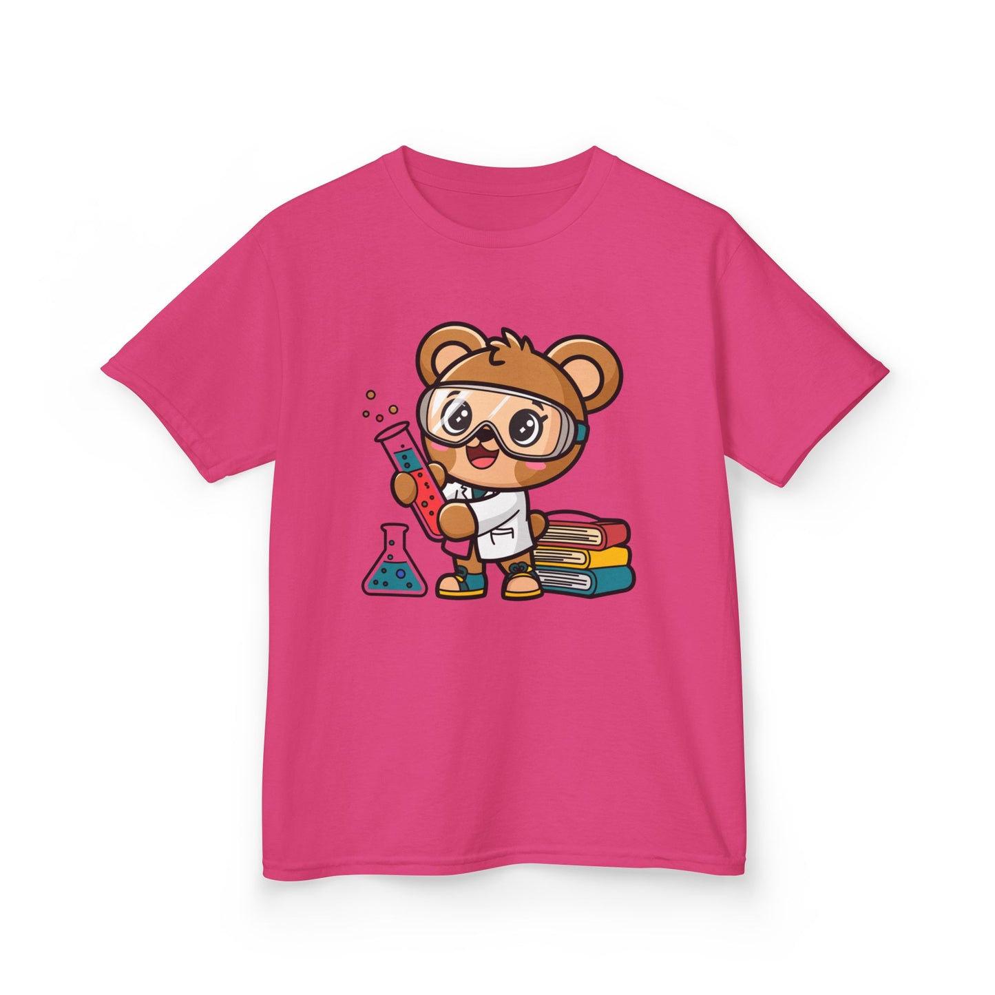 Cute Scientist Bear Kids T-Shirt - Kawaii Science Lab Tee for Boys & Girls - STEM Gift for Kids